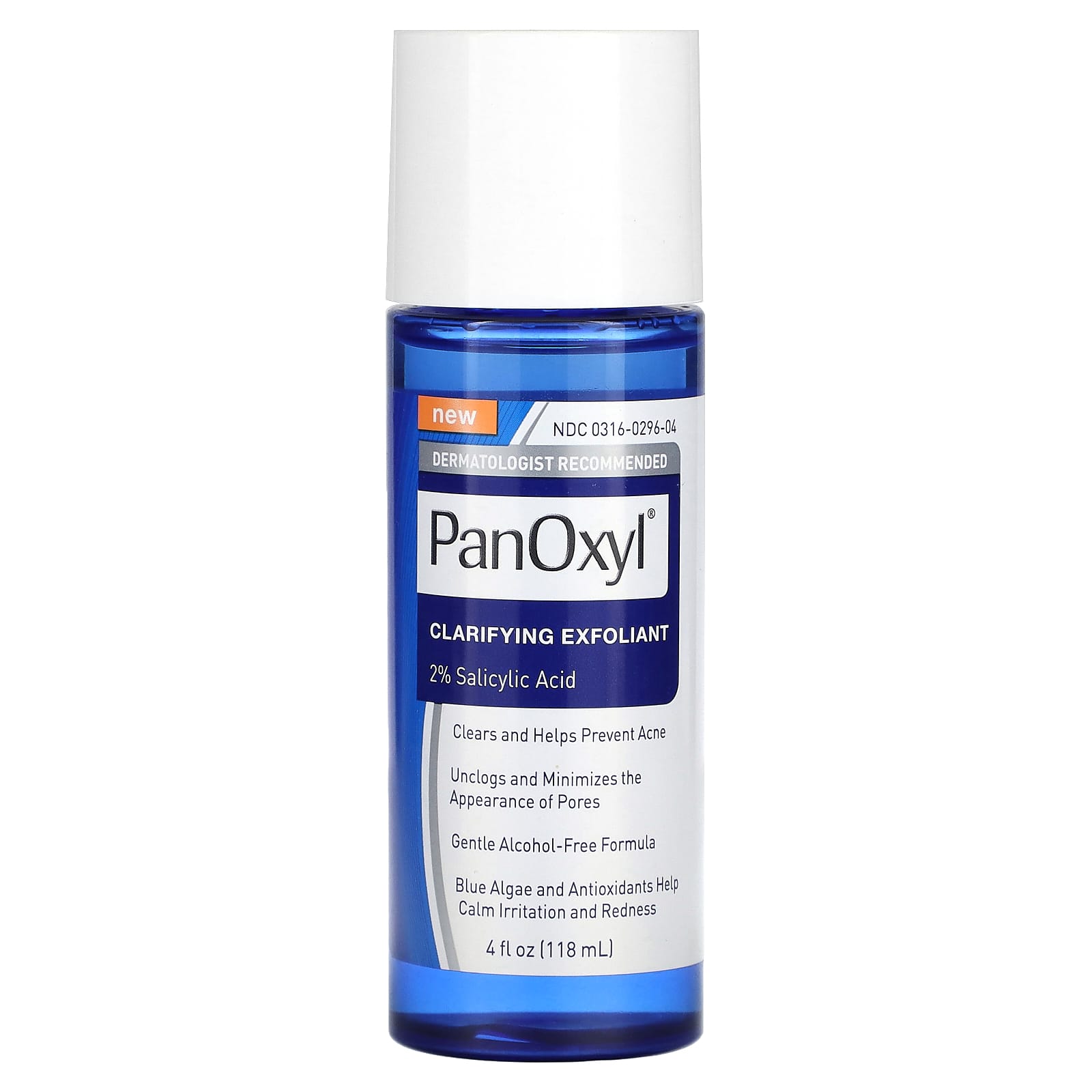 PanOxyl Clarifying Exfoliant 2% Salicylic Acid 118mL blue bottle